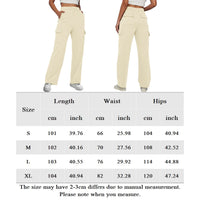 Thumbnail for Elastic Waist Cargo Sweatpants Solid Color Women Straight Leg Pants