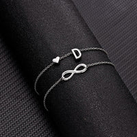 Thumbnail for Bohemia A-Z Letter Initial Anklet For Women Silver Color Initial Heart