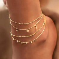 Thumbnail for FNIO Bohemian Charm Anklet Set For Women Star Moon Ankle Bracelet On