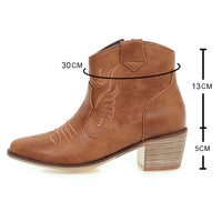 Thumbnail for Women Western Ankle Boots Roman Pointed Casual Booties Spring Winter