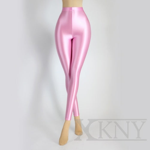 XCKNY Sexy Satin Glossy High Waist Sport Women Fitness Shiny Yoga