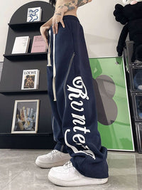 Thumbnail for Zoki Streetwear High Waist Letter Print Sweatpants Women Fashion