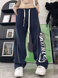 Thumbnail for Zoki Streetwear High Waist Letter Print Sweatpants Women Fashion