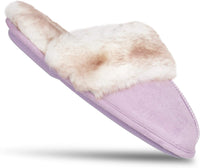 Thumbnail for Women'S Comfy Faux Fur House Slipper Scuff Memory Foam Slip on Anti-Skid Sole