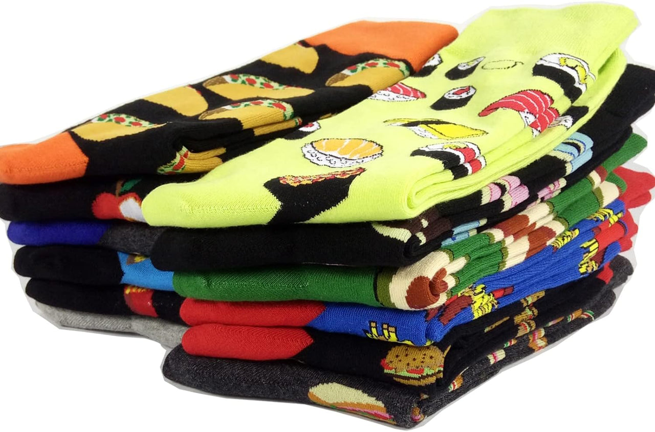 Mens Funny Pattern Dress Socks Crazy Design Cotton Socks Novelty Gifts for Men