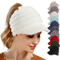 Thumbnail for Women Ponytail Beanies Autumn Winter Hats Female Soft Knitting Caps Warm Ladies Skullies