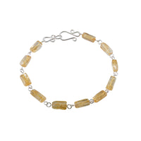 Thumbnail for Citrine Rectangular Silver Link Bracelet