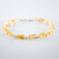 Thumbnail for Citrine Rectangular Silver Link Bracelet