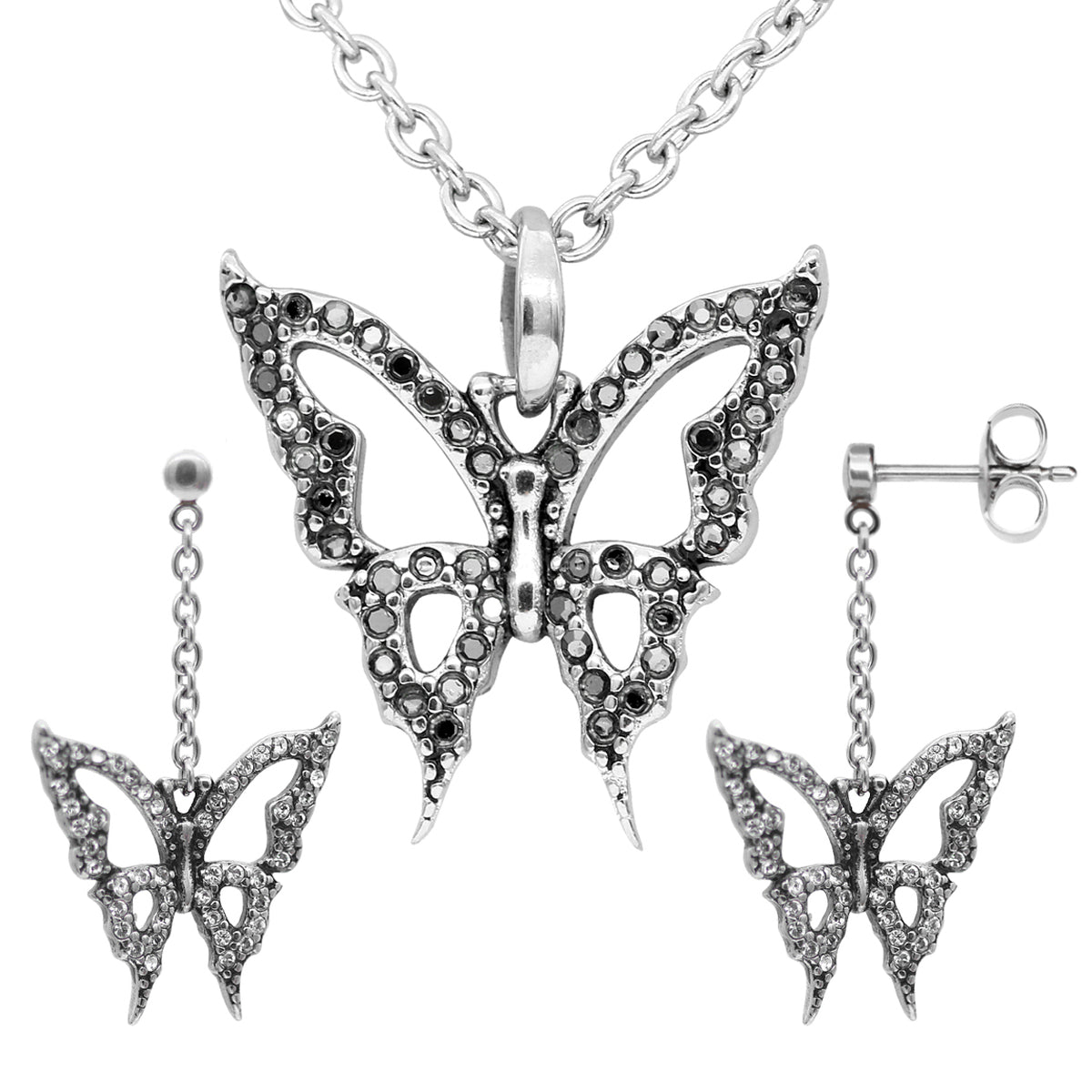 Blingin‚Äô Butterfly Necklace & Earrings Set