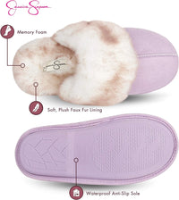 Thumbnail for Women'S Comfy Faux Fur House Slipper Scuff Memory Foam Slip on Anti-Skid Sole