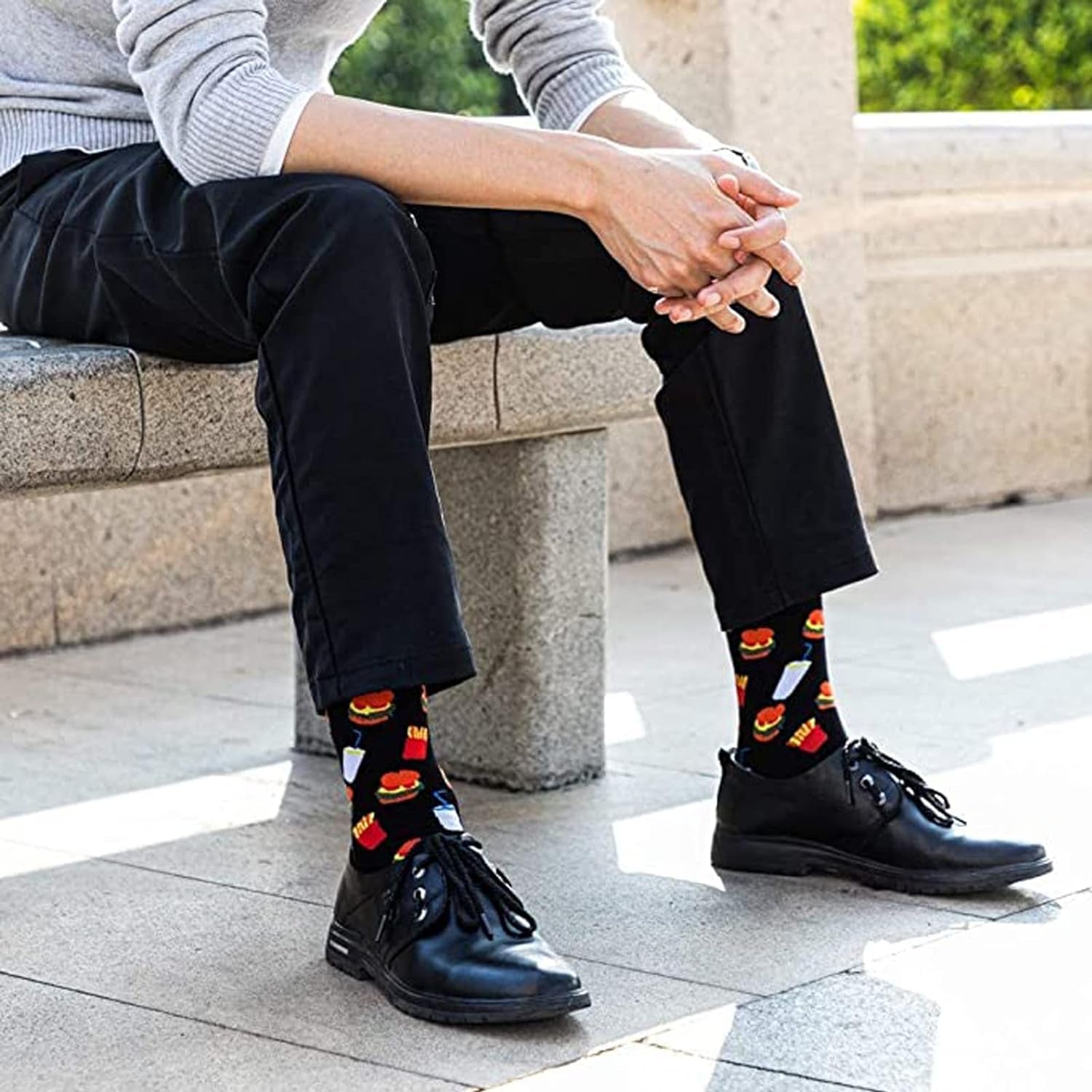 Mens Funny Pattern Dress Socks Crazy Design Cotton Socks Novelty Gifts for Men