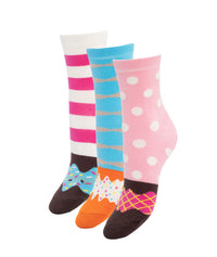 Thumbnail for Women's Donut Socks Gift Box Colorful & Soft Cotton Crew Socks 3 pack