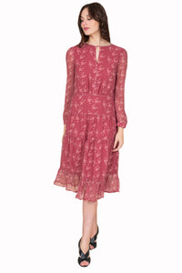 Thumbnail for Women Floral Fit and Flare DressIntroducing our exclusive Sustainable Floral Pure Silk Chiffon Dress – an exquisite addition to your spring/summer wardrobe that effortlessly transitions from daytimDressesEXPRESS WOMEN'S FASHIONGray EosWomen Floral Fit