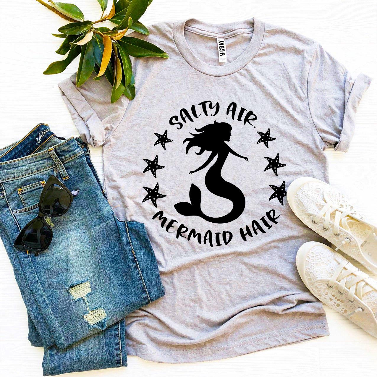 Salty Air Mermaid Hair T-shirtYou'll love this Salty Air Mermaid Hair T-shirt! It's made of premium quality ring spun cotton for a soft feel and comfortable fit. The high quality flex print won'tT-shirtsEXPRESS WOMEN'S FASHIONAgateSalty Air Mermaid Hair