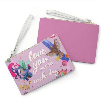Love You More Each Day Floral Designed Zipped Clutch BagFloral Zipped Clutch Bag - Designed with a loop handle to quickly free your hands, this clutch bag is made for the fashionista on the go. It can hold everyday essentHandbagsEXPRESS WOMEN'S FASHIONYellow PandoraDay Floral Designed Zipped Clutch Bag
