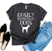 Thumbnail for Easily Distracted By Dogs T-shirtProduct description:
Make a statement with this Easily Distracted By Dogs T-shirt! It's made of premium quality ring spun cotton for a soft feel and comfortable fit.T-shirtsEXPRESS WOMEN'S FASHIONAgateEasily Distracted