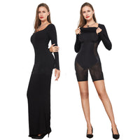 Thumbnail for Two-in-one With Lining Double-layer Belly Contracting Hip Lifting Long Sleeve Narrow Dress