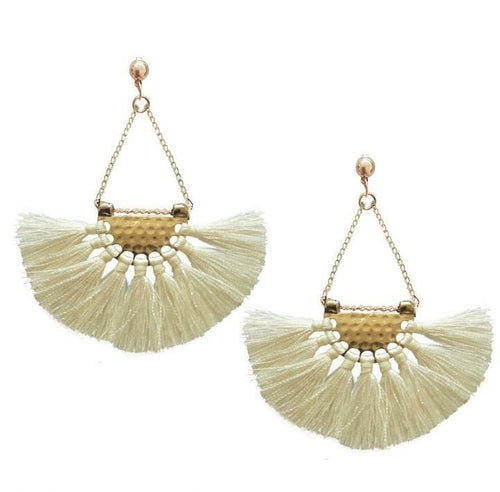 White Tassel EarringsTassel Earrings-White Earrings-White Tassel Earrings for Women-Drop and Dangle Earrings
Lush tassels sweep along the bottom a hammered-metal hoop that provides a staEaringsEXPRESS WOMEN'S FASHIONRaspberry HadesWhite Tassel Earrings