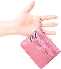 Thumbnail for Women'S Genuine Leather Coin Purse Mini Pouch Change Wallet with Keychain