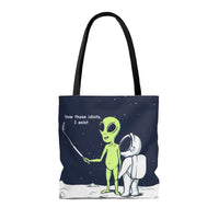 Thumbnail for Funny Alien, Show Those Idiots I Exist Tote BagFunny Alien Show Those Idiots I Exist Everyday practical high quality Tote Bag.  Comfortable with style ideal for the beach or out in town. Made from reliable materiHandbagsEXPRESS WOMEN'S FASHIONYellow PandoraFunny Alien, Show