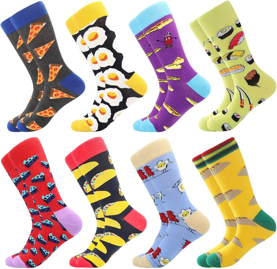 Men'S Fun Dress Socks-Colorful Funny Novelty Crew Socks Pack,Crazy Socks Gifts for Men