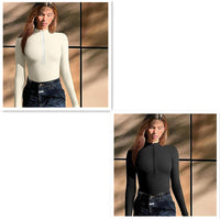 Thumbnail for Fashion Long Sleeve Jumpsuit Seamless Slimming Shapewear For Women Romper