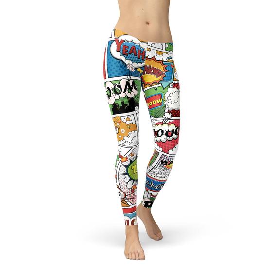 Womens Comic Book LeggingsThese premium full length women's leggings offers the perfect combination of performance and comfort.✅ PRECISION CUT, SEWN, and PRINTED in USA/Mexico. We strive for LeggingsEXPRESS WOMEN'S FASHIONMaroon SootyWomens Comic Book Leggings