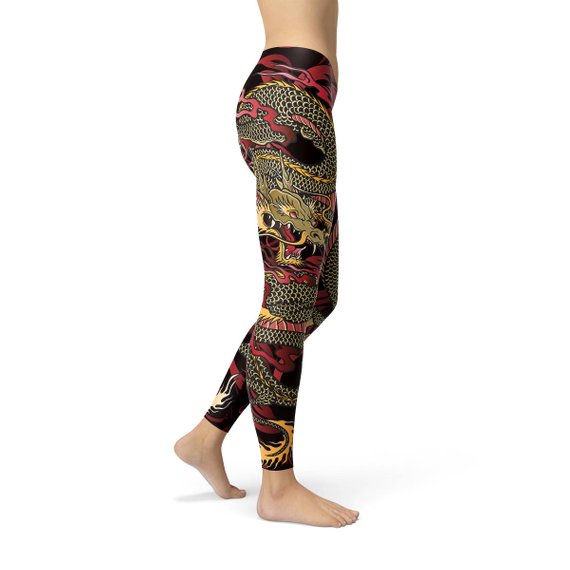 Womens Dragon LeggingsInspired by the legendary creatures found in Chinese mythology and Chinese folklore, the dragons symbolize power, strength, and good luck. Usually excellent and outsLeggingsEXPRESS WOMEN'S FASHIONMaroon SootyWomens Dragon Leggings