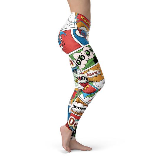 Womens Comic Book LeggingsThese premium full length women's leggings offers the perfect combination of performance and comfort.✅ PRECISION CUT, SEWN, and PRINTED in USA/Mexico. We strive for LeggingsEXPRESS WOMEN'S FASHIONMaroon SootyWomens Comic Book Leggings