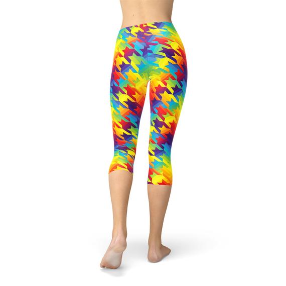 Womens Rainbow Houndstooth Capri LeggingsThese premium women's capri leggings offers the perfect combination of performance and comfort.✅ PRECISION CUT, SEWN, and PRINTED in USA/Mexico. We strive for qualitLeggingsEXPRESS WOMEN'S FASHIONMaroon SootyWomens Rainbow Houndstooth Capri Leggings