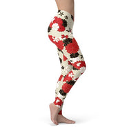 Thumbnail for Womens Japanese Cherry Blossom LeggingsThese premium full length women's leggings offers the perfect combination of performance and comfort.✅ PRECISION CUT, SEWN, and PRINTED in USA/Mexico. We strive for LeggingsEXPRESS WOMEN'S FASHIONMaroon SootyWomens Japanese Cherry Blossom Leggings