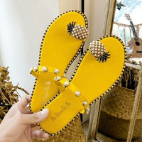 Thumbnail for Summer Beach Pineapple Flat Slippers Outside Slides Ladies Shoes