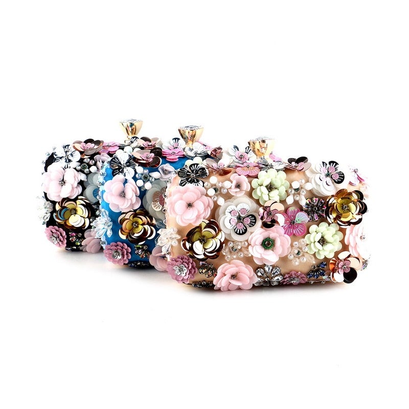 Handbags  Women Flower Clutch Evening Bags Wedding Purses Bridal