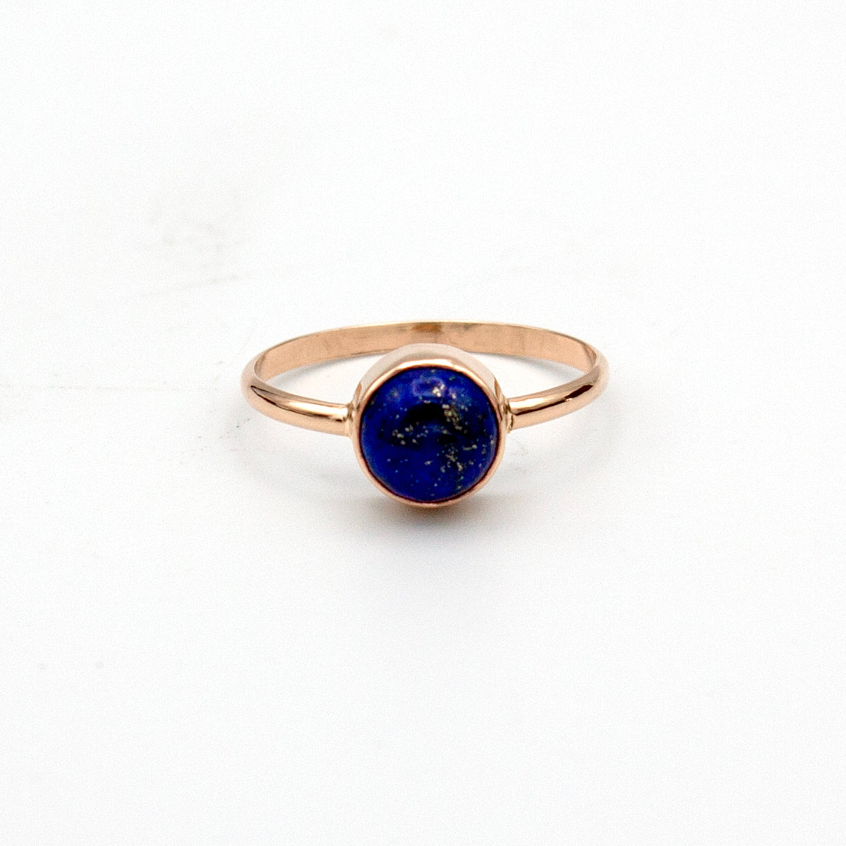 Lapis Lazuli Round Bezel 14k Gold Filled Ring