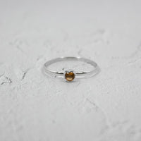 Thumbnail for Petite Citrine Solitaire Sterling Silver Ring