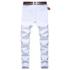 White Staight Jeans RIipped Distressed Jeans