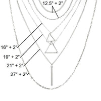 Thumbnail for Double Triangle Multilayer Necklace