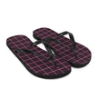 Black and Pink Check Chequered Flip-Flops