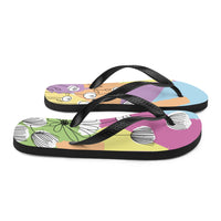 Thumbnail for Pretty Pastel Flower Print Flip-Flops