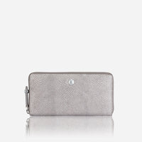 Thumbnail for Medium Metallic Zip Around Purse, Grey