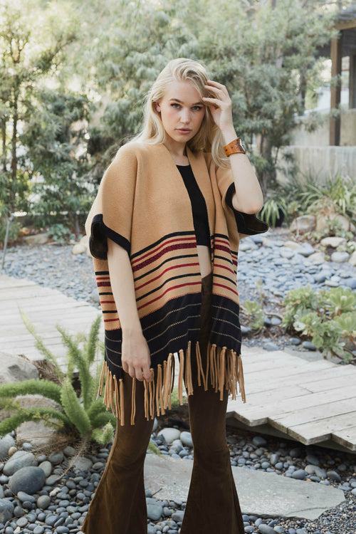 Western Luxe Fringed Ruana