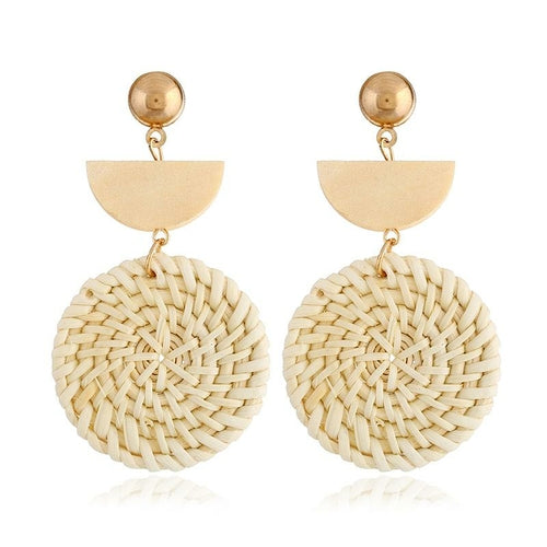 Rattan Earrings Organic Wooden Straw WeaveEarrings for Women- Organic Wooden Straw Weave Rattan Earrings -Drop Dangle Earrings
These circle drop earrings feature straw in a wicker construction, a wood bead eEaringsEXPRESS WOMEN'S FASHIONRaspberry HadesRattan Earrings Organic Wooden Straw Weave