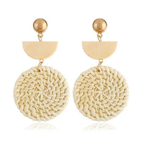 Thumbnail for Rattan Earrings Organic Wooden Straw WeaveEarrings for Women- Organic Wooden Straw Weave Rattan Earrings -Drop Dangle Earrings
These circle drop earrings feature straw in a wicker construction, a wood bead eEaringsEXPRESS WOMEN'S FASHIONRaspberry HadesRattan Earrings Organic Wooden Straw Weave