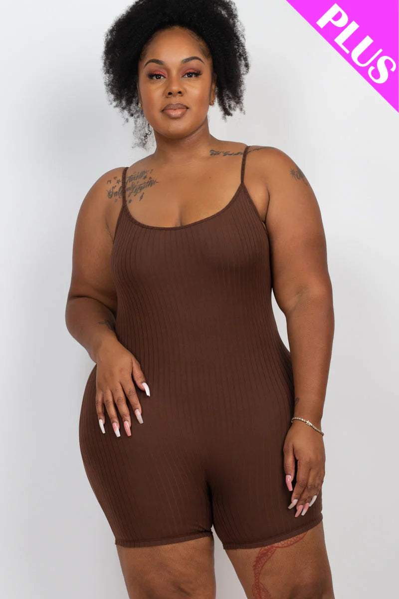 Plus Ribbed Bodycon Romper (CAPELLA)