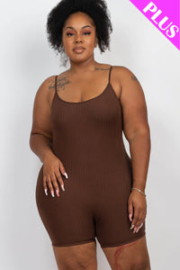 Thumbnail for Plus Ribbed Bodycon Romper (CAPELLA)