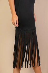 Thumbnail for Sleeveless Fringe Midi Dress (CAPELLA)