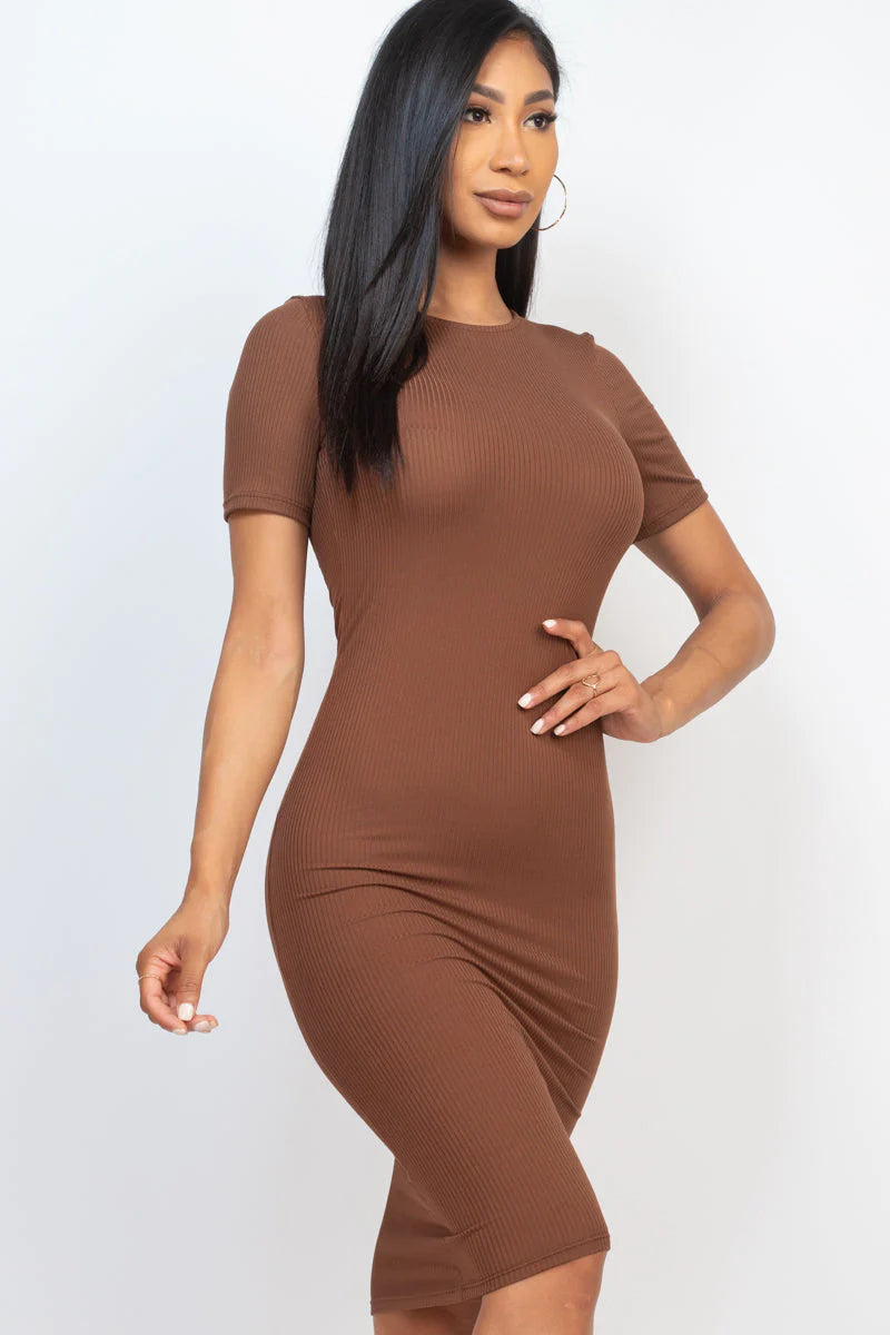 Ribbed Bodycon Midi Dress (CAPELLA)