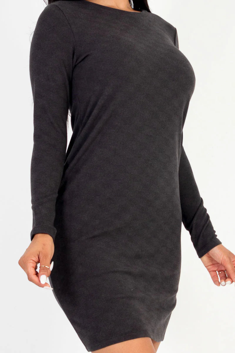 Ribbed Long Sleeve Midi Dress (CAPELLA)