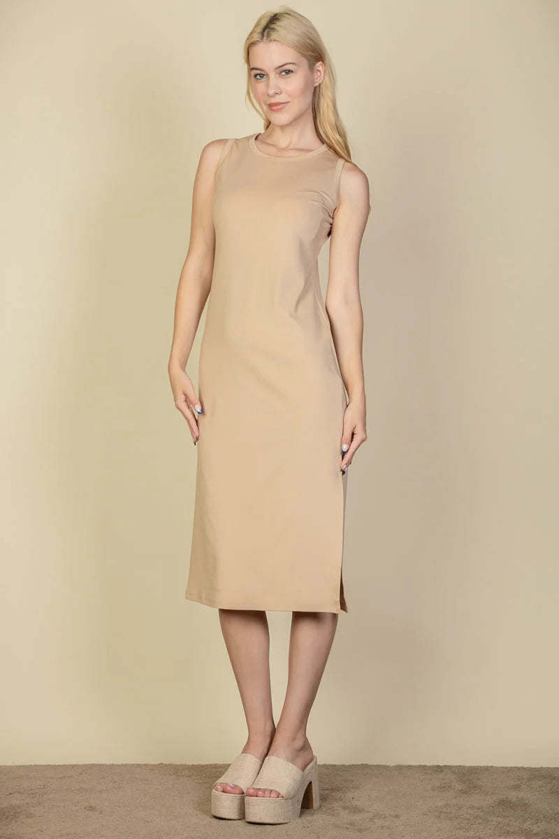 Side Slit Sleeveless Midi Dress (CAPELLA)