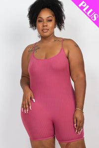 Thumbnail for Plus Ribbed Bodycon Romper (CAPELLA)